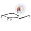 Frames Swokence Myopia Glasses 0.5 to 10 Women Men Half Frame Anti Blue Light Photochromic Prescription Spectacles Nearsighted F040