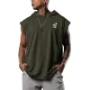 Polos para homens sem mangas tanques com capuz tops de verão ginástica stringer fisiculturista fiess esportes singlet singlet solte capuz top tank