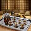 Ensembles de voitures en acier inoxydable plateau de thé creux Poste de style japonais pour maison de thé à domicile (36x27 cm)