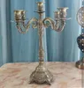 Candle Holders IMUWEN Bronze Holder 5-arms Shiny Plated Candelabra Romantic And Luxury Metal For Wedding Events Or Party Decor