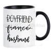 Boyfriend tasses Fiance Mugs mari Coffee Mugen Unique Fiancee femme couples Varelle caféale Home Decal Valentines Cadeaux 240418