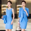 Frump Summer Women Dresss Abito con top e abiti da lavoro in affari indossano blazer abiti S-5xl Ladies Office Professional Autfit 240415