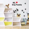Autocollants muraux charmants chiens enfants décoration de chambre diy caricature de dessin animé animaux