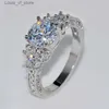 Band Rings Exquisite Fashion Silver Color Engagement for Women White Zircon Stones Ring Anniversary Bridal Wedding Jewelry H240424