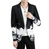 Jackets 2023 Boutique Fashion Printing Blazer Mens Slim Fit Suit Jack Men Men Wedding Nachtclub Stage feestjurk Men Kleding plus maat