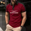 Polos Polos Fashion Polo Sprzedaż Wygodna bawełniana moto moto guzzi nadruk dopasowany do HARAJUKU BIZNES