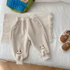 Spodnie nowonarodzona dziewczynka chłopiec polarowe spodnie zimowe niemowlę dziecięce dziecko środkowa talia spoda