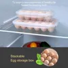 Lagringsflaskor ägglåda med lock kök kylskåp drop rack kylskåp arrangör 10 18 nätfack