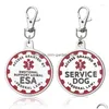 Dog Tag Id Card Tag 2Pcs Service Tags Stainless Steel Engraved Nameplate Emotional Support Animal Esa Id Collar Accessories Drop Del Dh1Nd