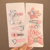 Hair Accessories 4/5 Pcs/Set New Baby Girls Cute Leather Star Heart Bowknot Ornament Hair Clips Children Barrettes Hairpins Kids Hair Accessories