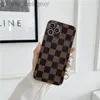 Luxury Minimalist Grid Phone Case iPhone 14 15 Pro Max 13 11 12 Mini 7 8 Plus X XS XR XSMAX Designer Letter Leather Electropated Veneer Protective Case H765355