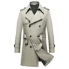 Solid Classic Mens Trench Coat Plus Size Windbreak High Quality Business Casual Wind Coat Mänkläder M-8XL A2F7987 240419