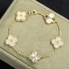 High quality bracelet gift online sales High Fashion Sterling Silver Classic Clover Flower Braceletwith common vanley