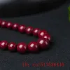 Necklaces Natural Red Jade Beads Cinnabar Tower Chain Necklace Jadeite Jewelry Fashion Charm Accessories Lucky Amulet Gifts Women Her Men