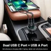 Chargers Acefast PD 101W Caricatore Auto USB veloce QC4.0 3.0 FCP Tipo C USB Caricatore automobilistico USB Quick Charge con display OLED HD per iPhone