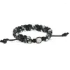 Bracelets de charme bijoux de mode doubles rangs hommes hommes bracelet 6 mm perles de pierre naturelles tresser les cadeaux de macrame