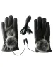 Handskar vinter USB -uppvärmningshandskar Pekskärm Uppvärmda handskar för kvinnor PU -läder USB -trådkontroll Handvärmare Värmehandskar