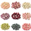 Fleurs décoratives 30pcs / lot artificiel rose de soie têtes de fleurs de fleur de l'huile vintage bricolage de bricolage scrapbooking artisanat faux décoration de mariage