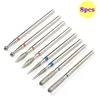 BITS 8PCS / Set Diamond Nail Drill Bit Rochery Electric Milling Catters pour les fichiers de manucure de pédicure