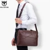 BULLCAPTAIN Mens Leather Briefcase With Large Capacity Multifunctional Handbag Business Bag For Computer Satchel 240418