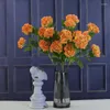 Decorative Flowers Blue Artificial Plastic Hydrangea Branch Wedding Hall Pography Props Home Living Room Garden Table Top Flower Arrangement