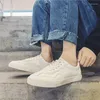 Casual Shoes Mens Korean Edition Men's Little White Spring/Autumn Super Fiber Leather Board Student Sneakers
