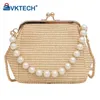 Hobo Women Knit Evening Clutch Bag Elegant Formal Chain Decor Handbag Classy Purses