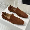 Scarpe casual retrò piatti in pelle marrone scuro