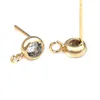 Stud Earrings 18K Gold Color Brass And Zircon Round Pins High Quality Diy Jewelry Making Supplies Accessories For Women