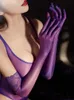 セクシーな絹のようなオイル光沢のある超薄型女性の5本の指のレース魅力的なエレガントなパーティーグローブ女性服
