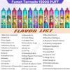 Original Randm Fumot 15000 Puff Disposable Puff 15K 850mAh Type-C Laddning 25 ml Förfylld pod med batteridisplay 18 smaker 0% 2% 5% E Cigaretter VAPER 15000