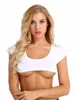 Kvinnors tankar Kvinnor Bomull Underboob Crop Top klipper ut kort tank T-shirt Vest Bra Summer Tees Blus