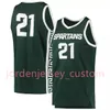 23 Green Michigan 2023-24 State Spartans Basketball Stiched Jerseys 25 Hall 1 Brooks 5 Holloman 43 Whitens 14 Smith 11 Hoggard 20 Sanders Men de douane