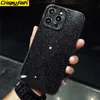 Mobiltelefonkisten Luxus Black Glitter Hülle für iPhone 15 11 12 13 14 Pro Max XR XR XS MAX SE 7 8 Plus weiche TPU Schockfeste Silikonabdeckung D240424