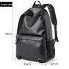 Backpack Fashion Men Leather Black School Bags For Teenager Boys 15.6 Inch Laptop Backpacks Mochila Masculina High Quality