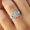 バンドHuitan 2023 New Woman Ring Twist Infinite Shape Crystal Cubic Zirconia Ring