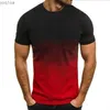 T-shirt maschile estate popolare maglietta maschile sottile sottile gradiente di moda maschile a maniche corta sciolta