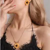 Pearl Sun Necklace Earrings Set Women Temperament Fashion Sun Set9316666