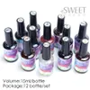 12pcs florescendo em mármore unhas de aquarela em gel Flores de mola de tinta Design Smudge Effect Mergulhe o Manicure Hybrid Varnish JI895 240423