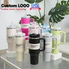 Tumblers 1pc New Quencher H2.0 40oz Stainless Steel Tumblers Cups With Silicone Handle Lid and Straw 2nd Generation Car Mugs Vacuum Insulated Water Bottles with G8821