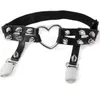 Riemen punk lederen metalen hart kousenjes sexy rock garter riem klinknagels been ring dij kabelboom bretels vrouwen meisjes lichaam sieraden