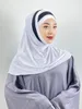 Vêtements ethniques Amira Hijab Femmes Islamic Head Craquies 2 en 1 foule Muslim Hijabs Châle rayé Turbans