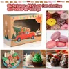 Colorf Cookie Christmas Decorations Boxes Patroon met raam grote bakkerij eten traktatie voor gebak cupcakes brownies donuts cadeau givin otbeg