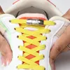 Peças de sapato de 8 mm de largura de cadarços elásticos planos tênis prensa trava sem laços crianças adultos sem amarração cadarços para acessórios para sapatos