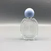 Storage Bottles 50ml Oval Shape Empty Glass Round Cover High Grade Perfume Bottle Portable Cosmetics Spray Fine Mist Atomizer Refillable