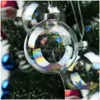 Kerstglas decoratie 6pcs feestbal helder baubble xmas ornament hanger bruiloft Diy Supply Event Round Memory Ball1 Drop deliv Dhwen 1