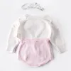One-pièces bébé bébé filles longues manches aimantes coeur aimant tricot à saut en bas âge pour bébé Rompers Childre