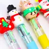 Długopisy 20pcs/partia kawaii świąteczne papiery papiernicze śliczna kreskówka Santa Claus Mini 4 Color Ballpoint Pen Multi Color Pens Pens School Supplies