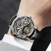 Wristwatches Business Tough Guy Flying Tourbillon Mechanical Full Skeleton Waterproof Watch Luxury Clock For Men Sapphire With Diamond Male