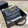 Designer Brand 19 Series Black Classic Glap Glap Scolle trapunte Glap Gold Silver Chain Crossbody Borse Frizione Grandina di grande capacità SACOCHE PURA 25 cm 30 cm